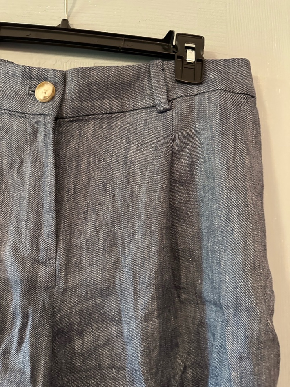 LOFT Chambray Blue High-Rise Bermuda Shorts - Picture 5 of 8